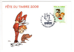 Carte Maximum Corrèze Fête Du Timbre Malemort 2006 Bande Dessinée Spirou - 2010-2019