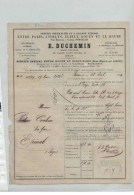 76 ROUEN #FAC1159 PLACE SAINT SEVER DUCHEMIN TRANSPORT BATEAUX VAPEUR PARIS LA VILLETTE PORTEUR CONNAISSEMENT 1874 - 1800 – 1899