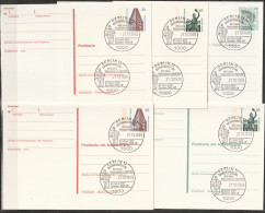 Berlin Ganzsache 1990 Mi.-Nr. P129 - P133 Sonderstempel BERLIN 12 Briefmarkenausstellung  21.10.89  ( PK 452 ) - Postcards - Used