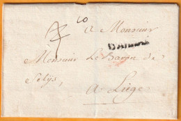 1744 - Marque Postale DARRAS Sur Lettre Pliée Avec Corresp De 2 P. D'Arras Vers LIEGE, Principauté, Auj. Belgique - 1701-1800: Vorläufer XVIII