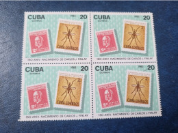 CUBA  NEUF  1983   NACIMIENTO  150  DE  CARLOS  J.  FINLAY  //  PARFAIT  ETAT  //  1er  CHOIX  // Bloc De 4 - Ongebruikt