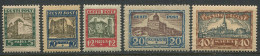 Estonia:Unused Stamps Serie Castles, Tallinn, Narva, Kuressaare, Tartu, Clue Vertical Lines, 1927, MNH - Estland