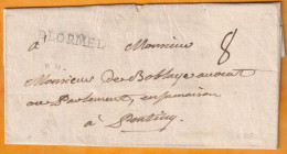 1770 - Marque Postale PLORMEL Ploërmel - 32 X 4 Mm - Sur Lettre Pliée Avec Corresp Vers Pontivy, Morbihan, Bretagne - 1701-1800: Precursors XVIII