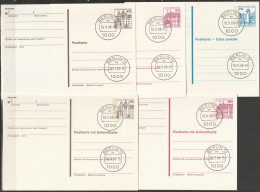 Berlin Ganzsache 1984 Mi.-Nr. P121 - P125 II Tagesstempel BERLIN 12  10.11.88  ( PK 454 ) - Postcards - Used