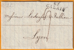 1822 - KGIV - Lettre En Français De London Londres Vers Lyon, France - Acheminée Par DEVOT Et Cie, 61 CALAIS - Marcofilia