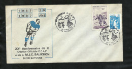 Lettre Illustrée Rugby Bayonne XXème Ann. OCAP Et MJC Bayonne 16 & 17 Mai 1987   N° 1074 Rugby Et 1975  B/ TB Solddé ! ! - Rugby