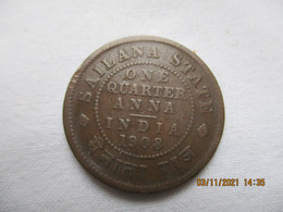 British India 1/4 Anna 1908 - Sailana State (rare) - Inde
