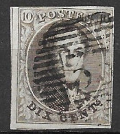 OBP10 Met 4 Randen En Geburen, Met Balkstempel P33 Dinant ( Zie Scans) - 1858-1862 Medallions (9/12)