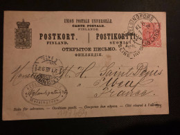 CP EP 10 OBL.1 IV 93 HELSINGFORS Pour Mr SAINT DENIS + Cachet ELBEUF (76) - Storia Postale