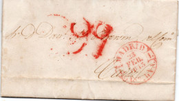 Prefilatelia Carta De Madrid A Cadiz  /  1843 / Marca No.15 Tipo 1 - LLegada Cadiz No. 29 - ...-1850 Voorfilatelie