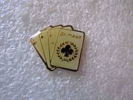 PIN'S     GRIMAUD  JEU DE CARTES - Casinos