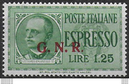 1943 Repubblica Sociale Espressi Lire 1,25 Var MNH Sassone N. 19/IIk - Andere & Zonder Classificatie