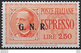 1943 Repubblica Sociale  Espressi Lire 2,50 Var MNH Sassone N. 20/IIIn - Andere & Zonder Classificatie