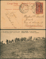 Ruanda-Urundi - EP Au Type 10ctm Rouge En S.M. Obl DC B.P.C.V.P.K. N°5 (Rukara, 1918) Via Mombasa > Mortagne - Entiers Postaux