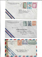 GUATEMALA - POSTAL HISTORY LOT 6 COVERS - AIRMAIL CENSORED BISECT - Colombie