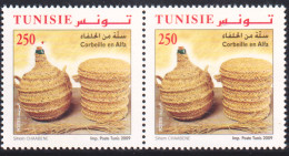 2009- Tunisie- Y&T1634- Articles D’artisanat En Fibres Végétales - Panier En Alfa - En Paire H 2V MNH***** - Sonstige & Ohne Zuordnung