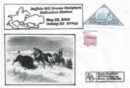 Buffalo Bill, Chasse Aux Bisons Au Kansas, Enveloppe Souvenir 2004, Adressée En Floride - Storia Postale