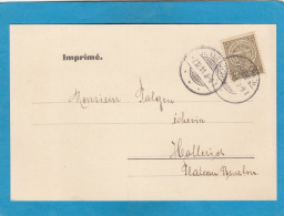 VOLKSBILDUNGSVEREIN HOLLERICH. POSTKARTE AUS LUXEMBURG NACH HOLLERICH,1911. - 1907-24 Abzeichen