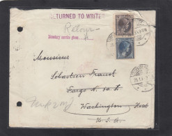 LETTRE RECOMMANDEE DE TROISVIERGES POUR FARGO,DAKOTA NORD,U.S.A.,ET REOUR,1934. - Lettres & Documents