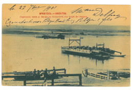 RUS 43 - 19655 IRKUTSK Fery On River Angara, Russia - Old Postcard - Used - 1901 - Rusia