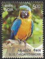 India 2016 Exotic Birds 1v Stamp MNH Macaw Parrot Amazon Crested, BLUE-THORATED MACAW As Per Scan - Papagayos