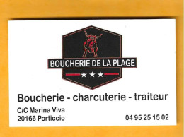 Carte De Visite BOUCHERIE DE LA PLAGE - 20166 PORTICCIO - - Autres & Non Classés