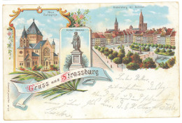 FR 4 - 4393 Strasbourg, SYNAGOGUE, Litho, France - Old Postcard - Used - 1899 - Judaisme