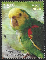 India 2016 Exotic Birds 1v Stamp MNH Macaw Parrot Amazon Crested, MAGNUM AMAZON PARROT As Per Scan - Pappagalli & Tropicali