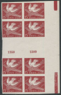 Estonia:Unused Imperforated Stamps Pigeon/airplane, Sheet Center Edge, 1940, MNH - Estonia