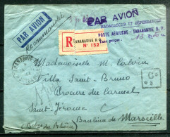 25/11/44 - MADAGASCAR ET DEPENDANCES - POSTE AERIENNE - TANANARIVE R.P. - Taxe Perçue 13Fr50 (voir Description) - Airmail