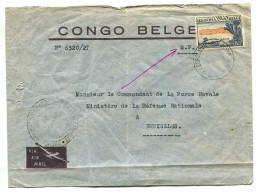 Congo Léopoldville-Kalina Oblit. Keach 10(B) Sur C.O.B. 326 Sur Lettre Vers Bruxelles Le 04/01/1953 - Covers & Documents