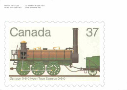 Trains - Matériel - Représentation De Timbre - Canada - Samson 0-6-0 Type - CPM - Carte Neuve - Voir Scans Recto-Verso - Equipment