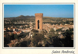 30 - Saint Ambroix - La Tour Gisquet Dominant La Ville - Flamme Postale De Saint Ambroix - CPM - Voir Scans Recto-Verso - Saint-Ambroix