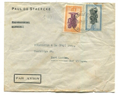 Congo Léopoldville-Kalina Oblit. Keach 10(C) Sur C.O.B. 285+289 Sur Lettre Vers East-London (South Africa) Le 24/07/1951 - Storia Postale