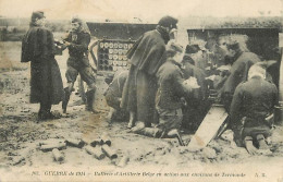 Belgique - Termonde - Guerre De 1914 - Batterie D'Artillerie Belge En Action Anx Environs De Termonde - Animée - Militar - Dendermonde