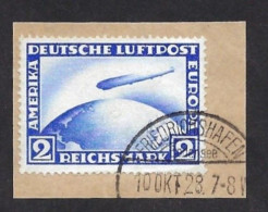 ALLEMAGNE: Poste Aérienne Yv 36 Outremer ,1928, Oblitéré, Très Beau - Airmail & Zeppelin