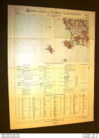 Grande Carta Geografica Del 1909 Orbetello E Isola Del Giglio Toscana T.C.I. - Carte Geographique