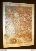 Grande Carta Geografica Del 1909 Roma, Guarcino, Palombara, Rieti Lazio T.C.I. - Carte Geographique