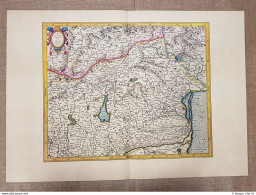 Carta Geografica Lombardia (2) Italia Anno 1595 Di Mercatore O Mercator Ristampa - Carte Geographique