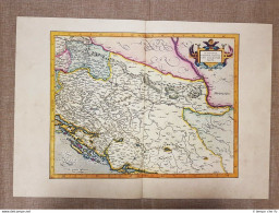 Carta Geografica Sclavonia Croazia Bosnia Dalmazia Anno 1595 Mercator Ristampa - Carte Geographique