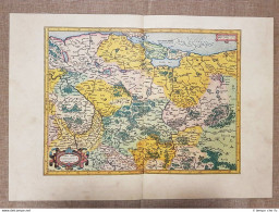 Carta Geografica Brandenburg Pommern Germania 1595 Mercatore O Mercator Ristampa - Geographical Maps