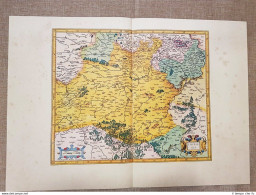 Carta Geografica Mappa Thuringia Germania Anno 1595 Mercatore Mercator Ristampa - Geographical Maps