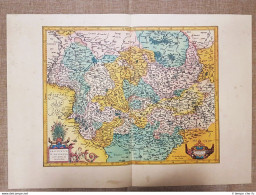 Carta Geografica Brunswick Magdeburg Germania 1595 Mercatore O Mercator Ristampa - Geographical Maps