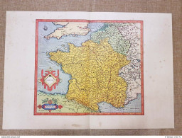 Carta Geografica O Mappa Gallia Francia Anno 1595 Di Mercatore Mercator Ristampa - Carte Geographique