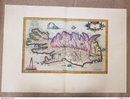 Carta Geografica O Mappa Islanda Anno 1595 Di Mercatore Mercator Ristampa - Carte Geographique