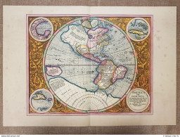 Carta Geografica O Mappa America Anno 1595 Di Mercatore Mercator Ristampa - Cartes Géographiques