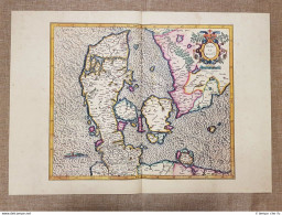 Carta Geografica O Mappa Danimarca Anno 1595 Di Mercatore Mercator Ristampa - Carte Geographique