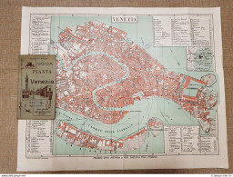 Carta Topografica, Mappa O Pianta Venezia Fine '800 Ditta Artaria E Figli Milano - Geographical Maps