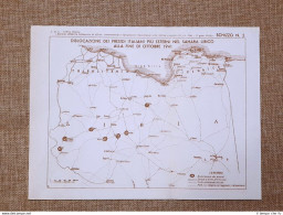 Carta O Mappa Presidi Italiani Nel Sahara Ottobre Del 1941 WW2 Guerra Mondiale - Geographical Maps