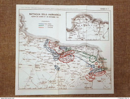 Carta Mappa Battaglia Della Marmarica 27 - 28 Novembre 1941 WW2 Guerra Mondiale - Carte Geographique